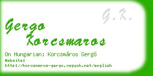 gergo korcsmaros business card