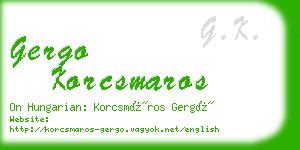 gergo korcsmaros business card